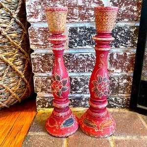 ✨SOLD✨Boho Candlesticks